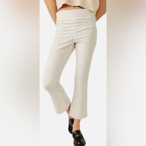 Free People In My Feelings Crop Slim Flare Pants, White, sz L